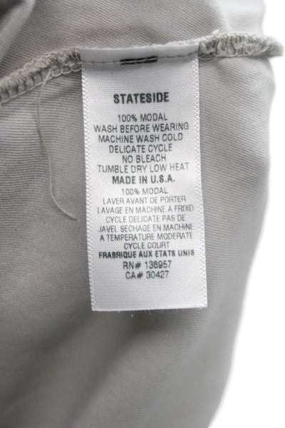 Stateside Womens Short Sleeves Blouse Pant Set Grey Size Medium