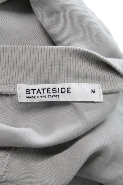 Stateside Womens Short Sleeves Blouse Pant Set Grey Size Medium