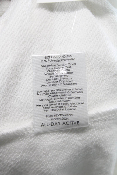 Z Supply Women Basic V-Neck Tunic T-Shirt White Cotton Blend Size M