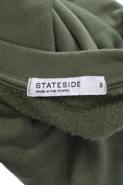 Stateside Unisex Pullover Sweatshirt Green Crew Neck Army Size S