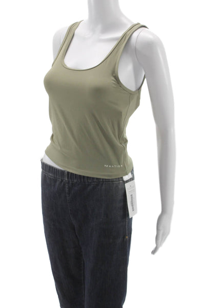 PE Nation Womens Cropped Tank Army Green Size S