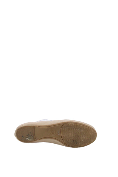 Michael Michael Kors Womens Leather Ballet Flats Beige Size 7.5 Medium