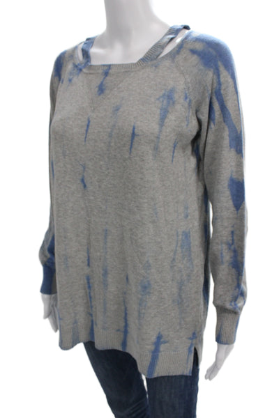 Barbara Katz Unisex Pullover Sweater Gray Cotton Cashmere Crew Neck Size S