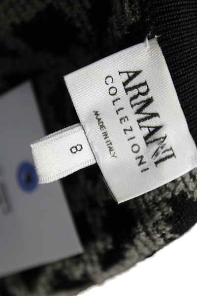 Armani Collezioni Unisex Cardigan Beige Wool AnimalPrint Button Crewneck Size 8