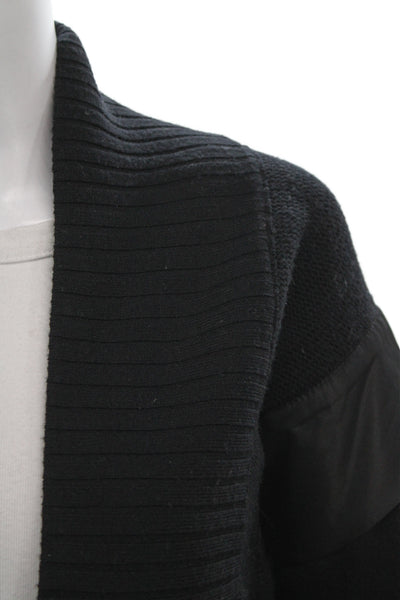 Les Copains Unisex Cardigan Black Wool Blend Long Sleeve Button Size 42