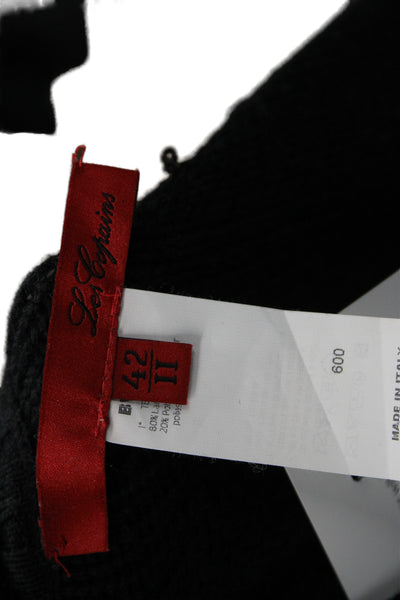 Les Copains Unisex Cardigan Black Wool Blend Long Sleeve Button Size 42
