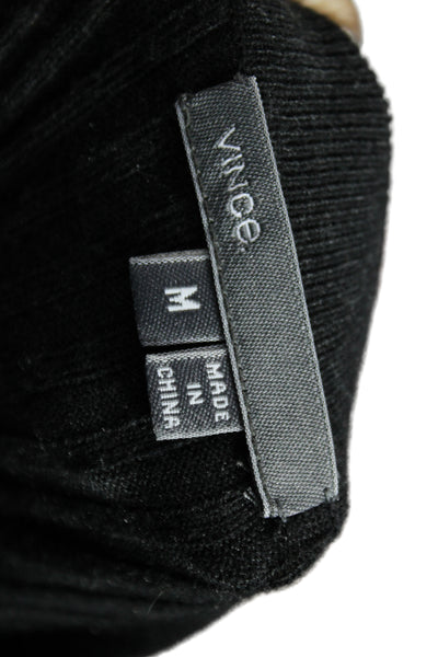 Vince Unisex Cardigan Sweater Dark Gray V-Neck Button Cashmere Blend Size M