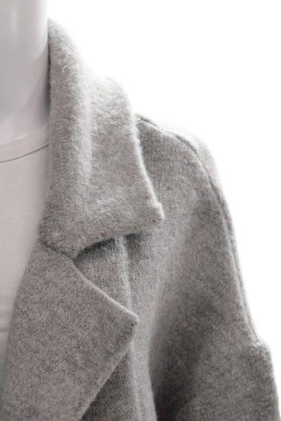 Brandy Melville Women Overcoat Gray Wool Collared Fall Size One Size