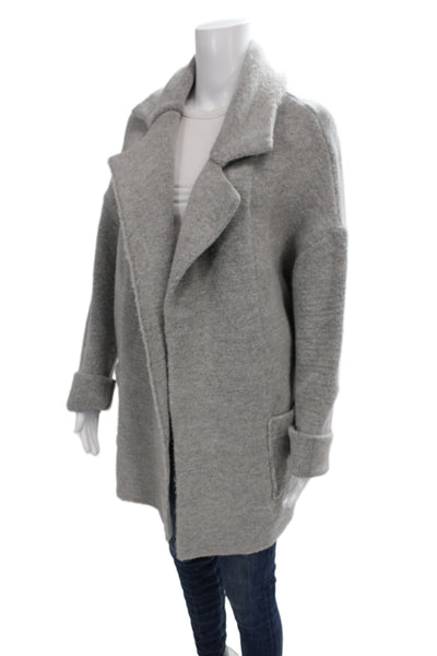 Brandy Melville Women Overcoat Gray Wool Collared Fall Size One Size