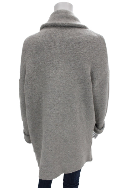 Brandy Melville Women Overcoat Gray Wool Collared Fall Size One Size