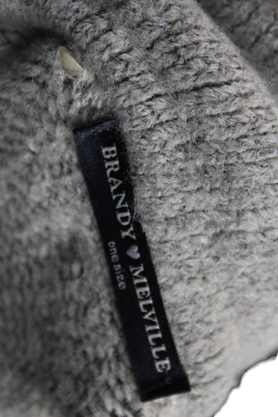 Brandy Melville Women Overcoat Gray Wool Collared Fall Size One Size