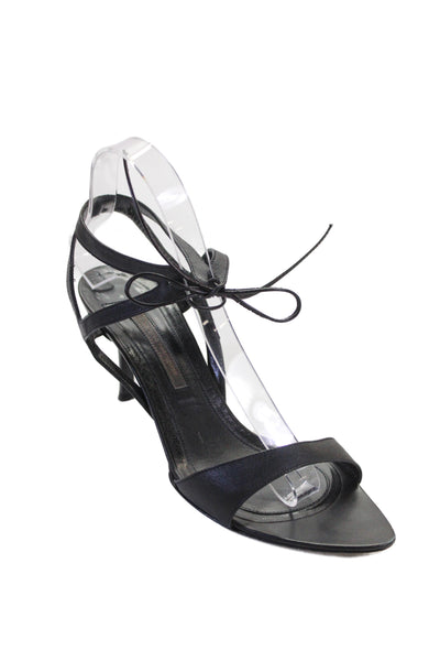 Narciso Rodriguez Womens Leather Lace Up Sligbacks Heels Black Size 38 8