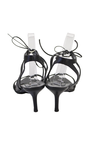 Narciso Rodriguez Womens Leather Lace Up Sligbacks Heels Black Size 38 8