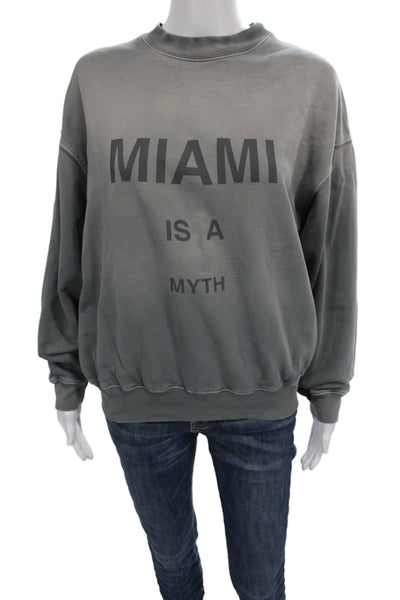 Anine Bing Womens Pullover Sweatshirts Dark Gray Size XS