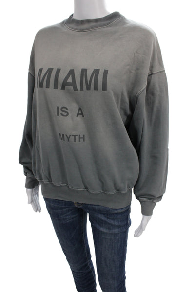 Anine Bing Womens Pullover Sweatshirts Dark Gray Size XS