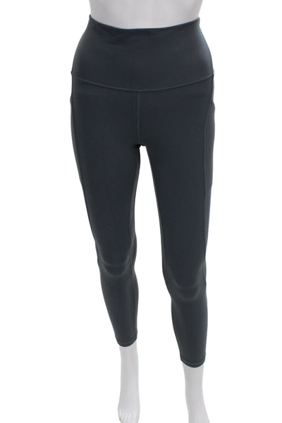 Lululemon Women Ankle Leggings Dark Gray Nylon Solid Size 6
