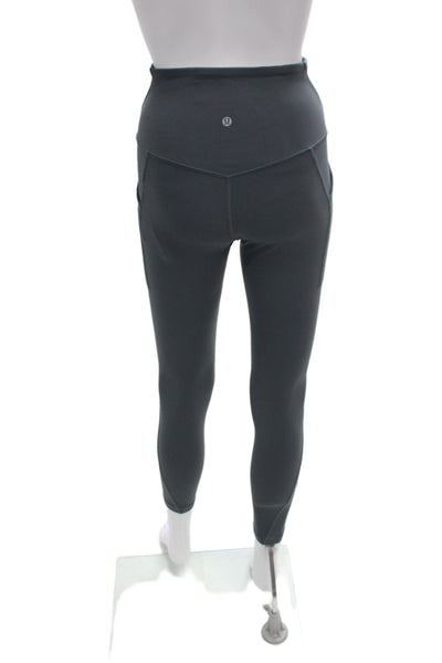 Lululemon Women Ankle Leggings Dark Gray Nylon Solid Size 6