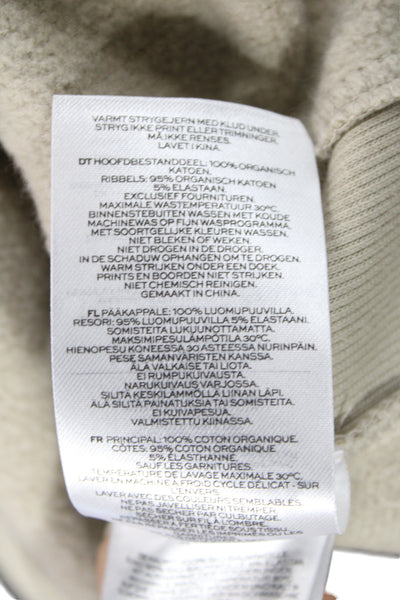 PE Nation Womens Full-Zip Hoodie Beige 100% Organic Cotton Size S