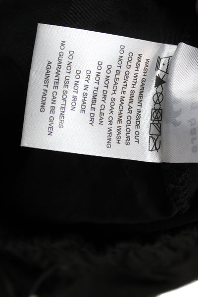 Running Bare Unisex Cargo Sweatpants Black Nylon Drawstring Size 10