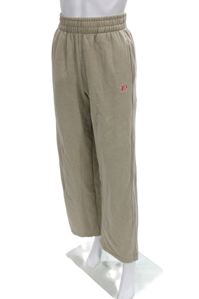 Running Bare Unisex Cargo Sweatpants Black Nylon Drawstring Size 10