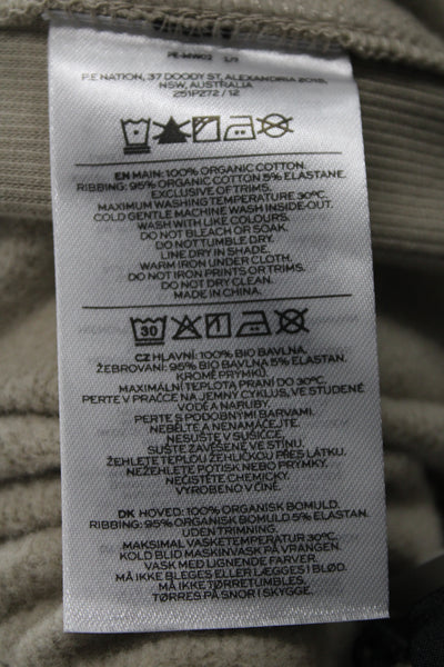 PE Nation Unisex Sweatpants Beige Organic Cotton Solid Size XS