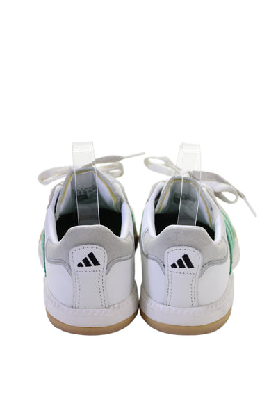 Adidas Womens Samba Striped Low Top Sneakers Shoes Green White Size 5.5