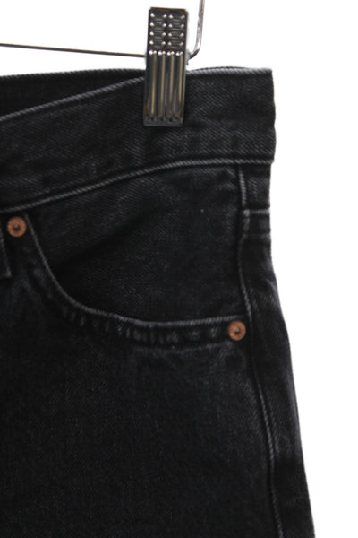 Denim Forum Unisex Straight Jeans Dark Gray High Rise Organic Cotton Size 26