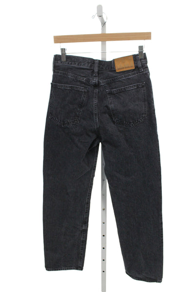 Denim Forum Unisex Straight Jeans Dark Gray High Rise Organic Cotton Size 26