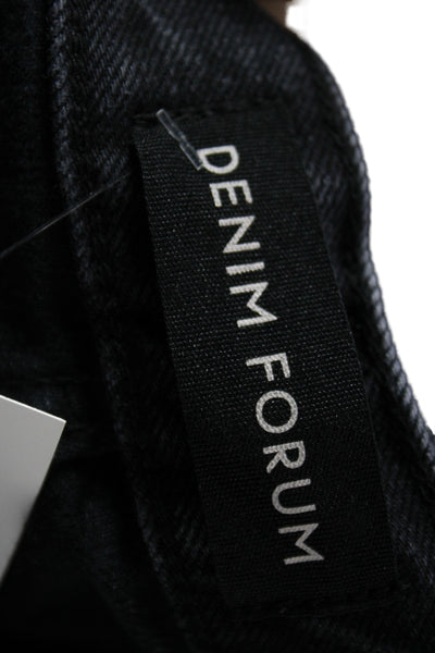 Denim Forum Unisex Straight Jeans Dark Gray High Rise Organic Cotton Size 26
