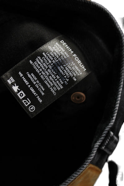 Denim Forum Unisex Straight Jeans Dark Gray High Rise Organic Cotton Size 26