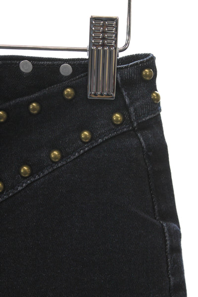 Edikted Women Bootcut Flared Jeans Black High Rise Button Size S