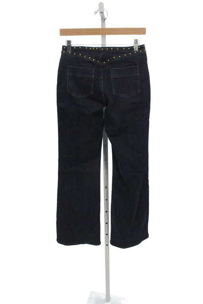 Edikted Women Bootcut Flared Jeans Black High Rise Button Size S