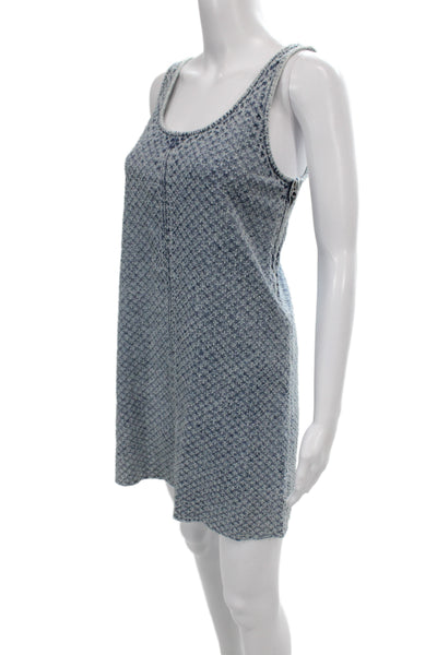 Rag & Bone Women Tank Dress Blue Sleeveless Zip 100% Cotton Above Knee Size XS