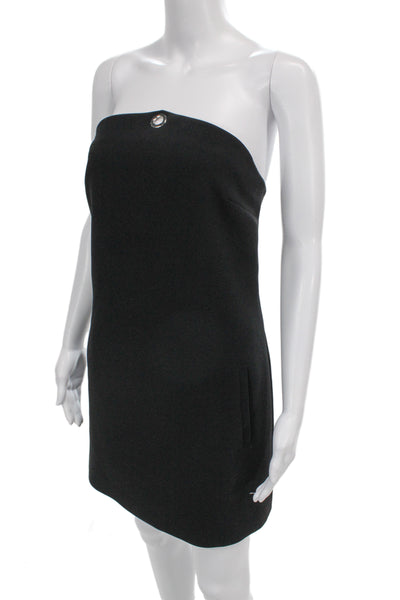 Barbara Bui Womens Mini Sheath Dress Black Sleeveless Button Polyester Size 38