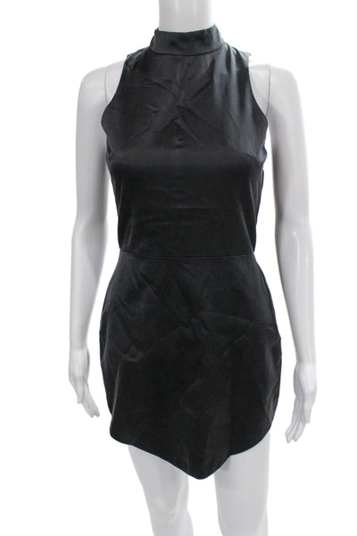 Amanda Uprichard Women Sheath Mini Dress Black Silk Sleeveless Size XS