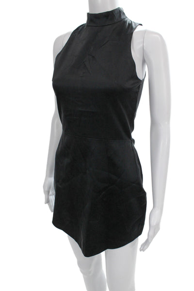 Amanda Uprichard Women Sheath Mini Dress Black Silk Sleeveless Size XS