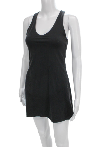 TNA Women Tank Dress Black V-Neck Sleeveless Mini Size S
