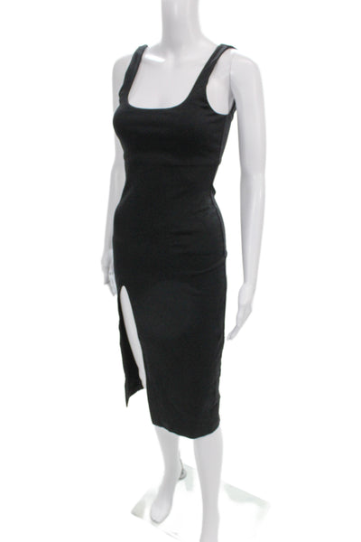 NBD Womens Bodycon Sheath Dress Black Square Neck Sleeveless Mini Zip Size XS