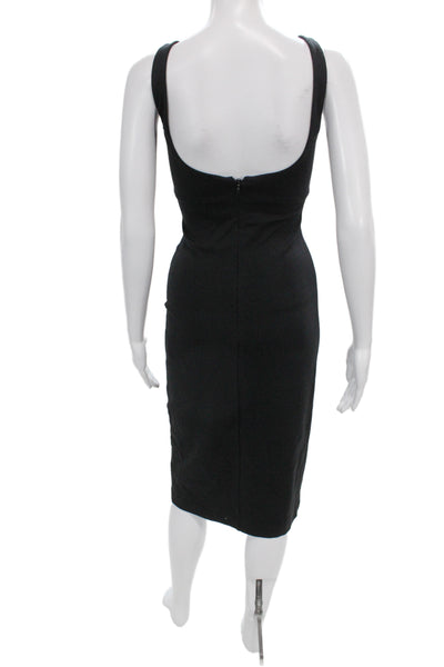 NBD Womens Bodycon Sheath Dress Black Square Neck Sleeveless Mini Zip Size XS