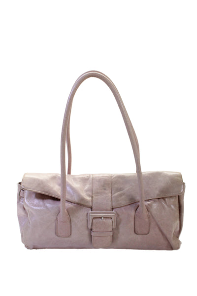 Hobo Womens Leather Buckle Magnet Closure Satchel Shoulder Handbag Pink