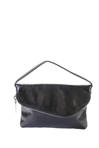 Hobo Womens Leather Zipper Flap Closure Mini Shoulder handbag Black