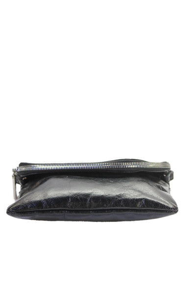 Hobo Womens Leather Zipper Flap Closure Mini Shoulder handbag Black