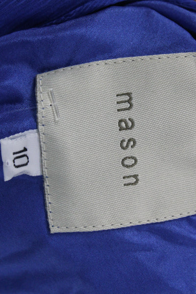 Mason Women Silk Blue Sleeveless Slip Dress Drawstring Knee Length Size 10