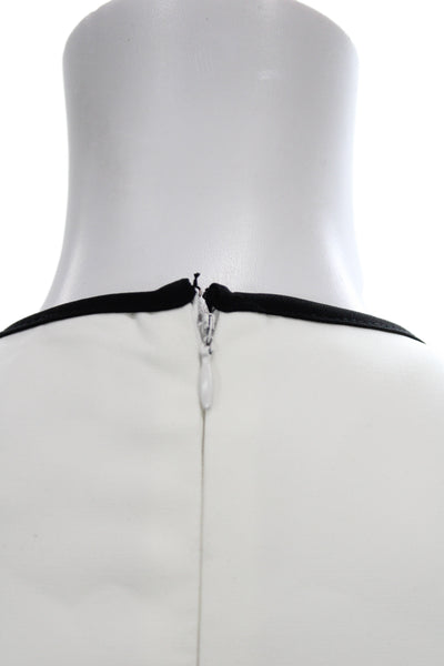 Endless Rose Womens Sheath Shift Dress White V Neck Sleeveless Button Size L
