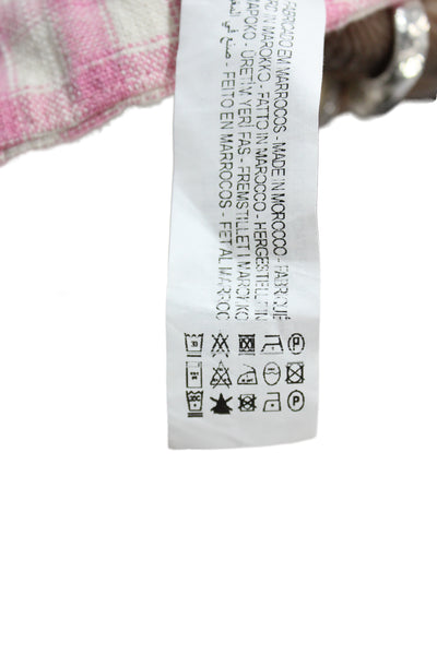 Zara Women Check Sleeveless Sweetheart Cotton Polyester Pants Set Pink Size S