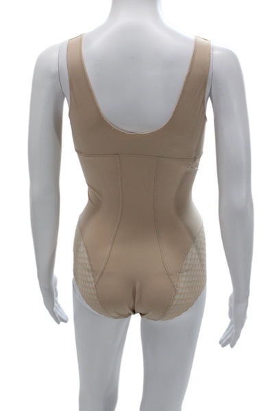 Simone Perele Womens Lace Trim Sleeveless Scoop Neck Shapewear Nude Size M