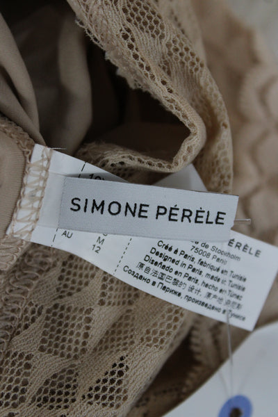 Simone Perele Womens Lace Trim Sleeveless Scoop Neck Shapewear Nude Size M