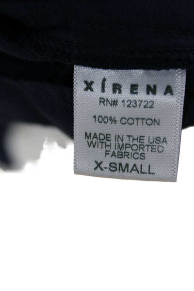 Xirena Womens Dark Blue V-Neck Sleeveless Cotton Bohemian Blouse Size XS
