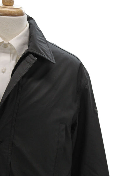 Paul & Shark Mens Black Rain Jacket Collared Button Closure Size L
