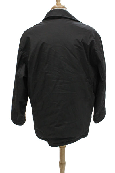 Paul & Shark Mens Black Rain Jacket Collared Button Closure Size L